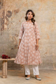 Elegant daily wear kurta in peach for women