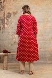Ethnic Wear for Women – Maroon Kurta with Ikat Design