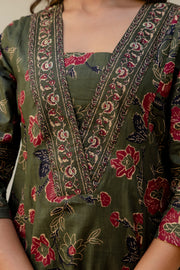 AARONEE Beautiful Cotton Anarkali Kurta Set with Kota Doriya Dupatta for Women