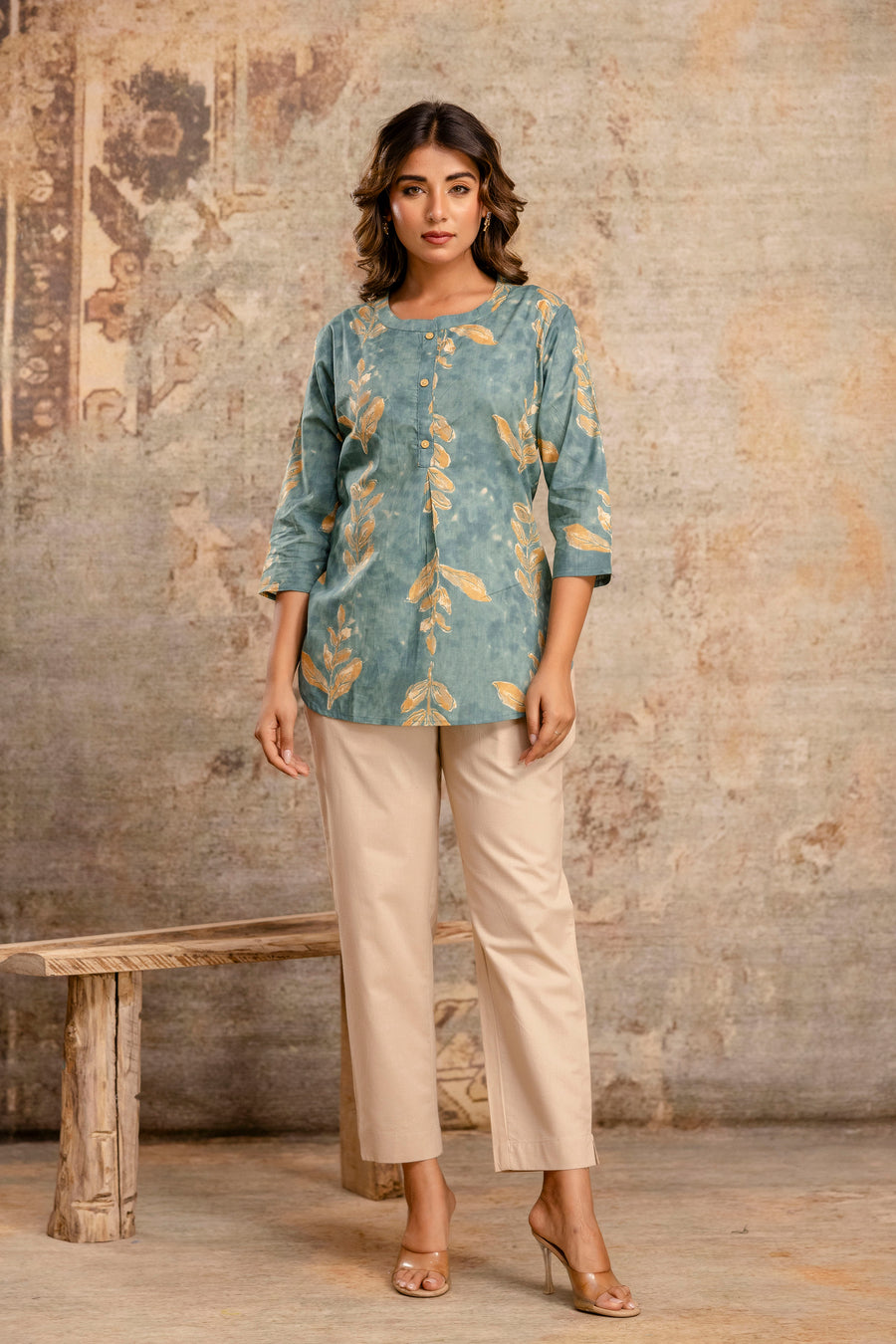 Elegant Beige Cotton Pants for Women – Comfort Fit by Aaronee