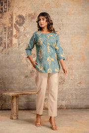 Elegant Beige Cotton Pants for Women – Comfort Fit by Aaronee