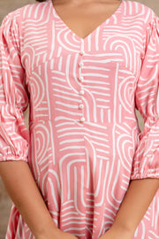 A-line flare rayon dress for women