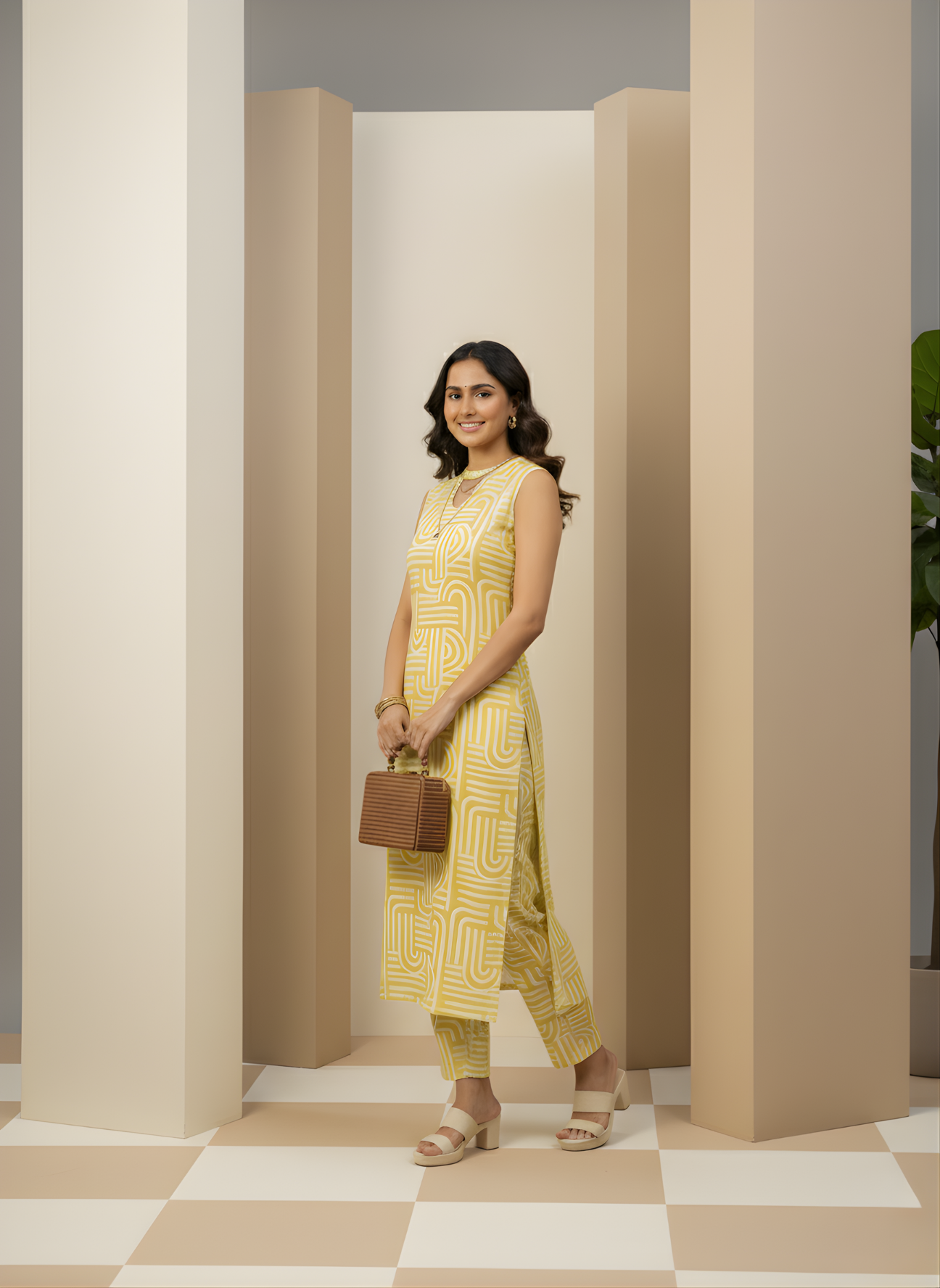Bright Yellow Rayon Kurta Set for Women – Stylish Ethnic Wear by Aaronee