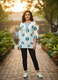 Blue Printed Cotton Top for Women – Stylish Everyday Wear by Aaronee