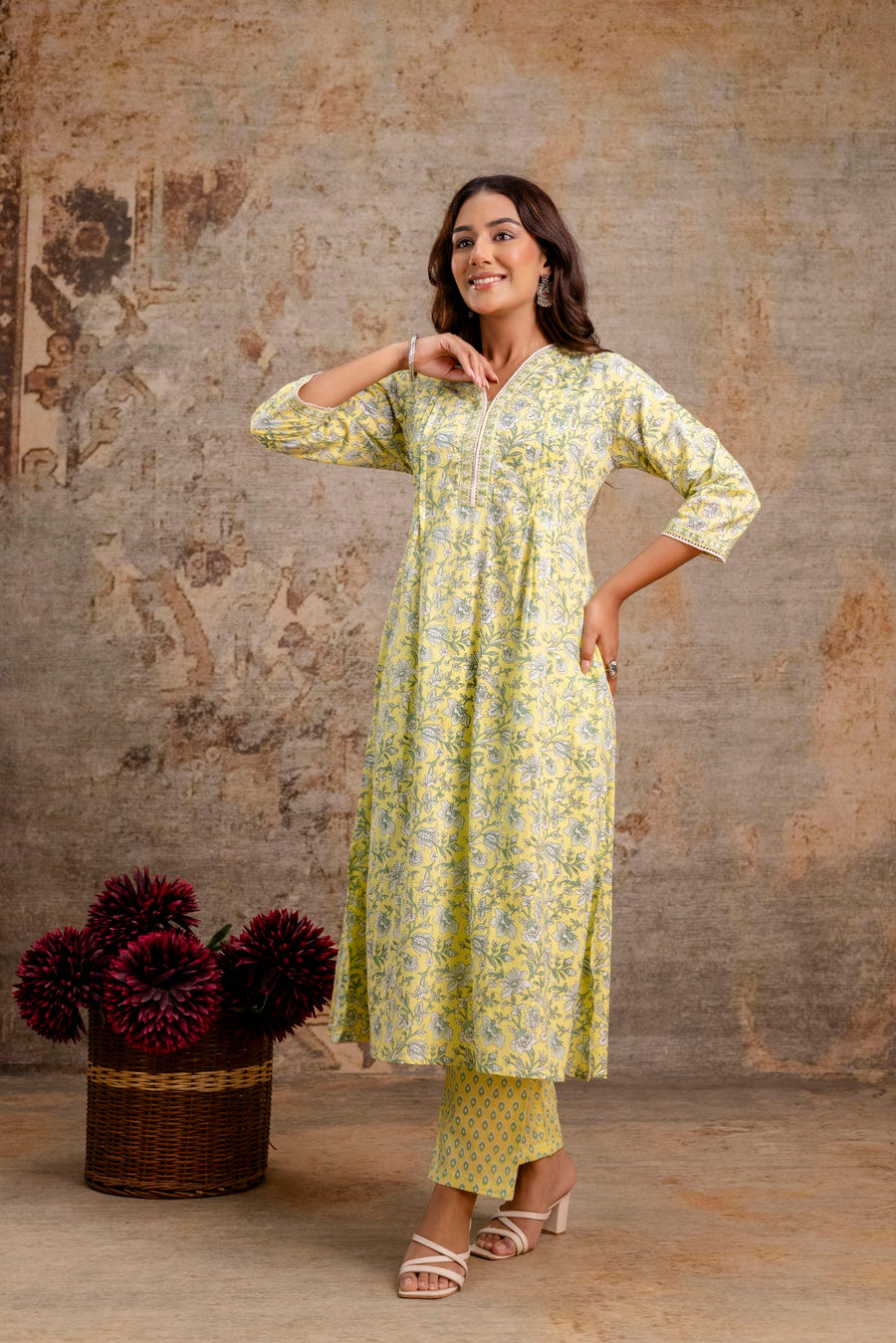 Backdrop styled ethnic wear cotton set