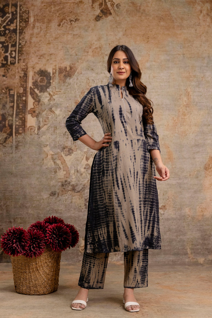 Aaronee Pure Cotton Tie-Dye Kurti Set