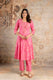 Elegant Pink Floral Pure Cotton Kurta Pant Set for Women – Aaronee Ethnic Wear