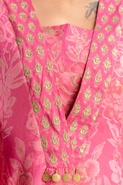 Elegant Pink Floral Pure Cotton Kurta Pant Set for Women – Aaronee Ethnic Wear