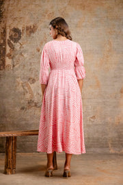 Designer midi dress in rayon fabric