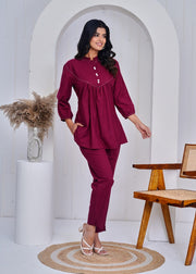 Elegant Maroon Pant with Kurti