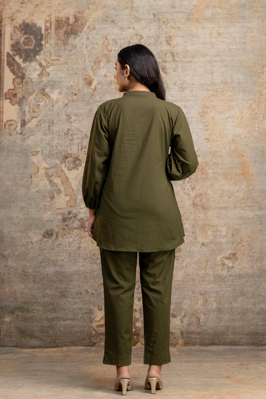 Ethnic Bottomwear Olive Green Pant
