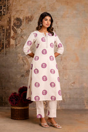 Jaipuri cotton flex kurti and pants combo