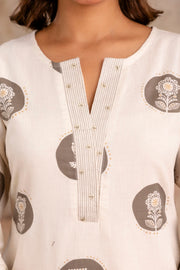 Elegant ethnic wear set in soft neutral tones