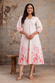 Hand-block style printed kurti dress