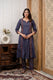 Indigo Blue Floral Cotton Kurta Set for Women