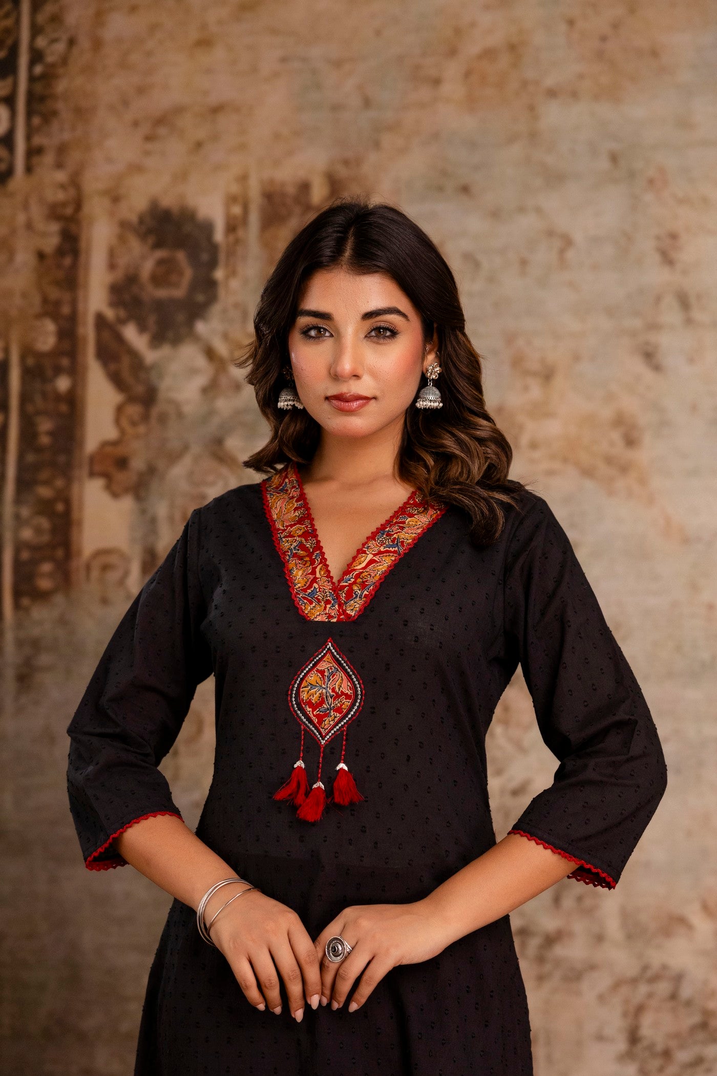 Lace work ethnic kurta for women