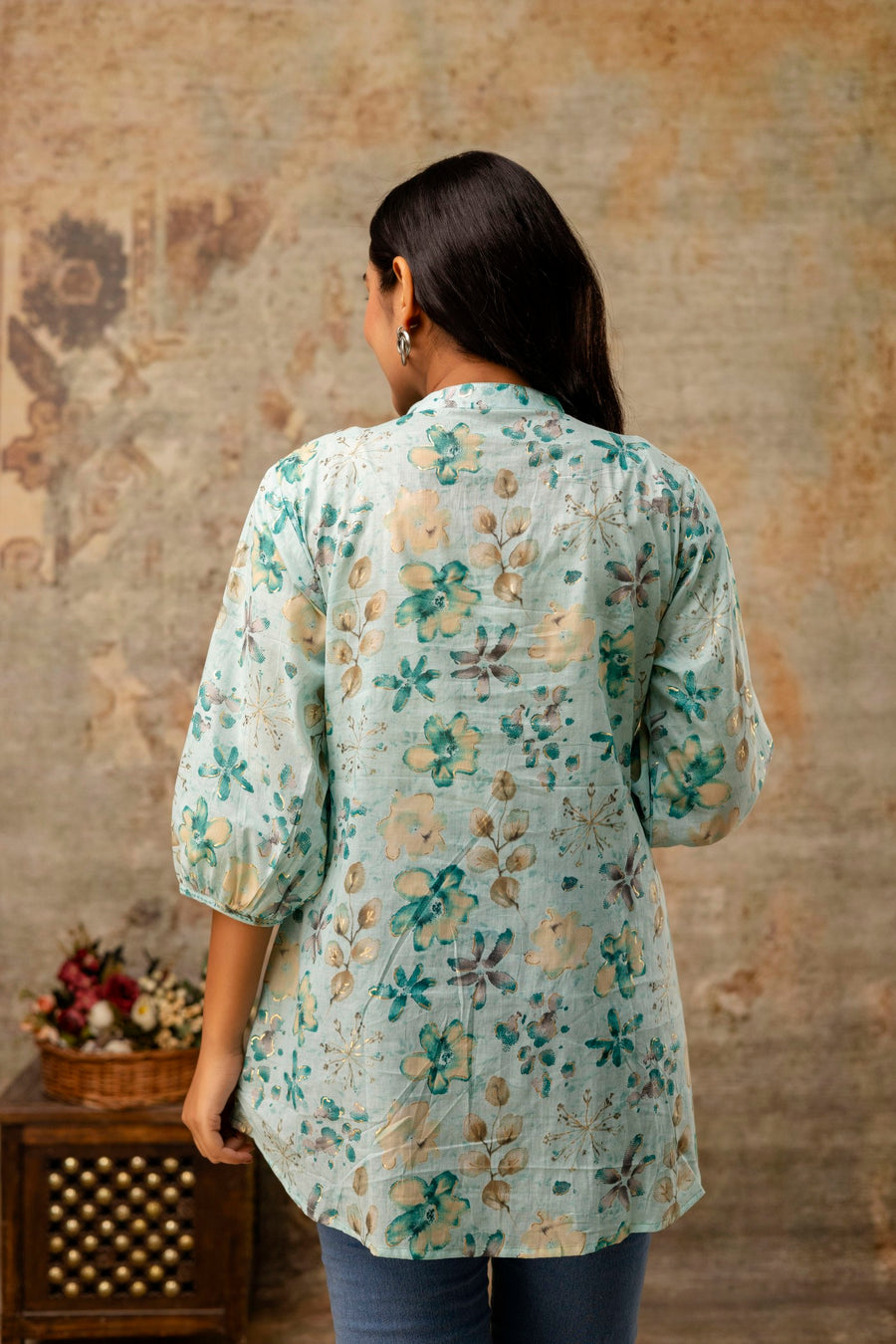 Jaipuri printed cotton top for women