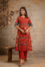 Summer cotton ethnic set in floral print