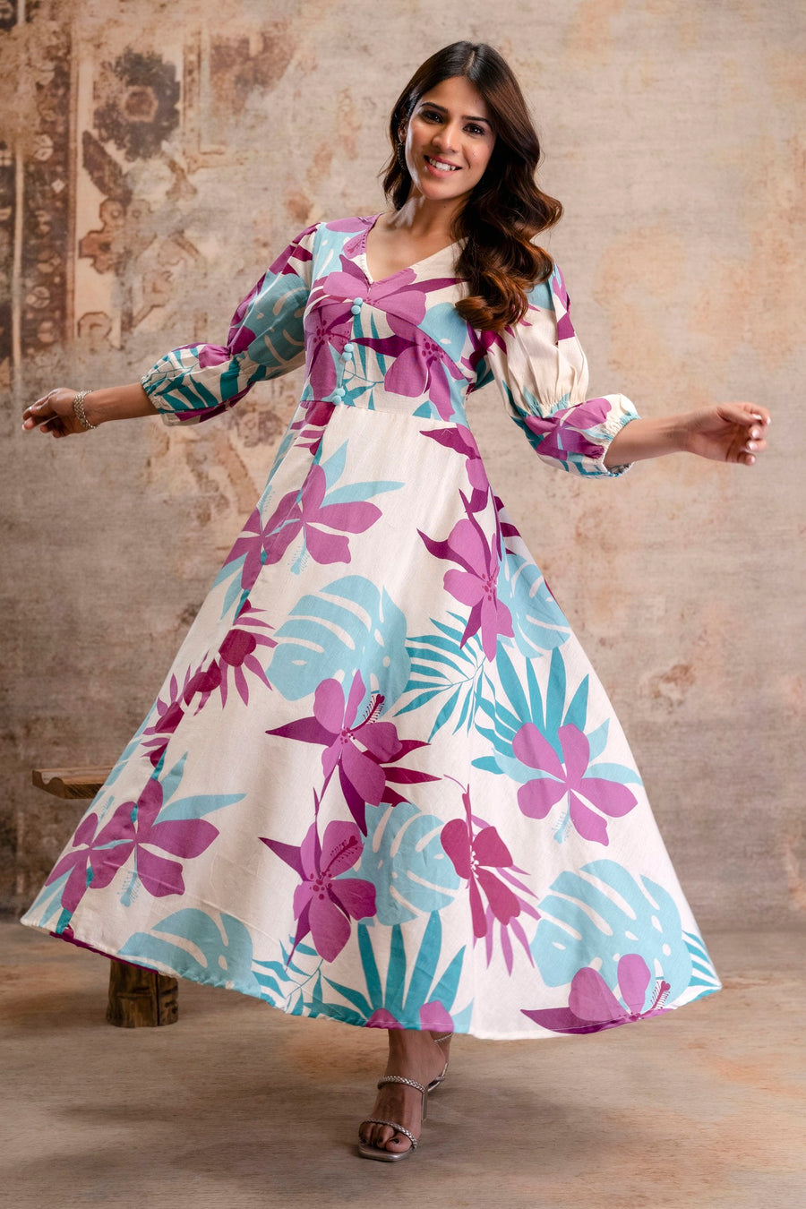 Summer cotton middy dress Aaronee