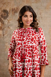 Tiered Flare Midi Dress