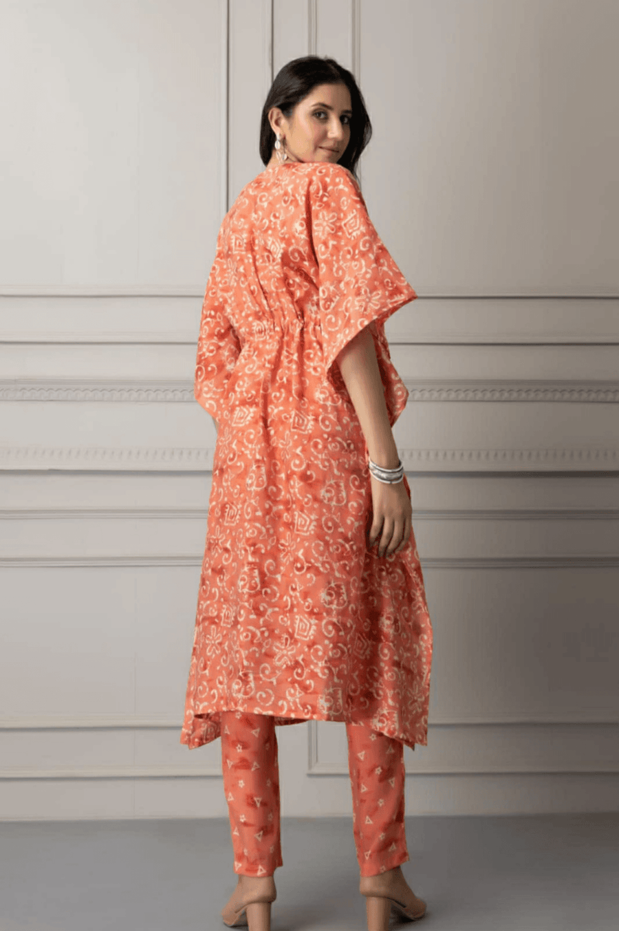 Kaftan in Modal Chanderi Fabric - Cord Set for Women