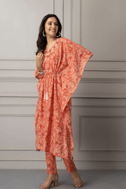 Kaftan in Modal Chanderi Fabric - Cord Set for Women
