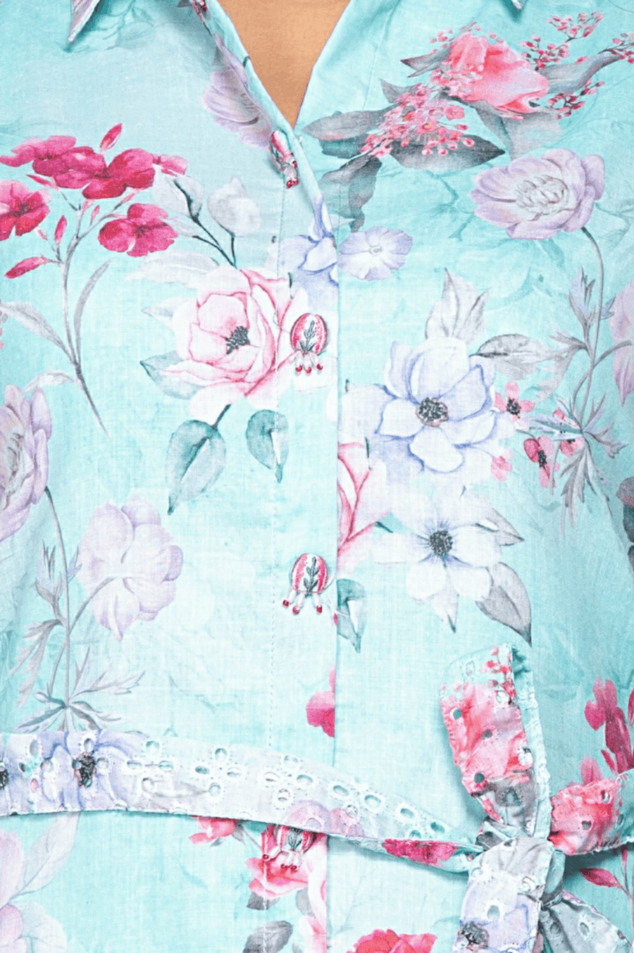 Indo-Western Light Blue Cord Set for Women | Aaronee