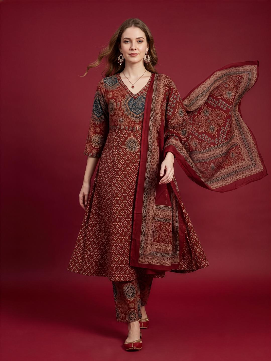 Elegant Indian Printed Suit Set for Women