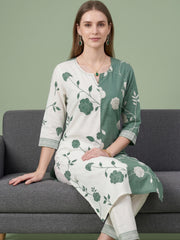 Dual Tone Floral Pure Cotton Ethnic Wear by Aaronee
