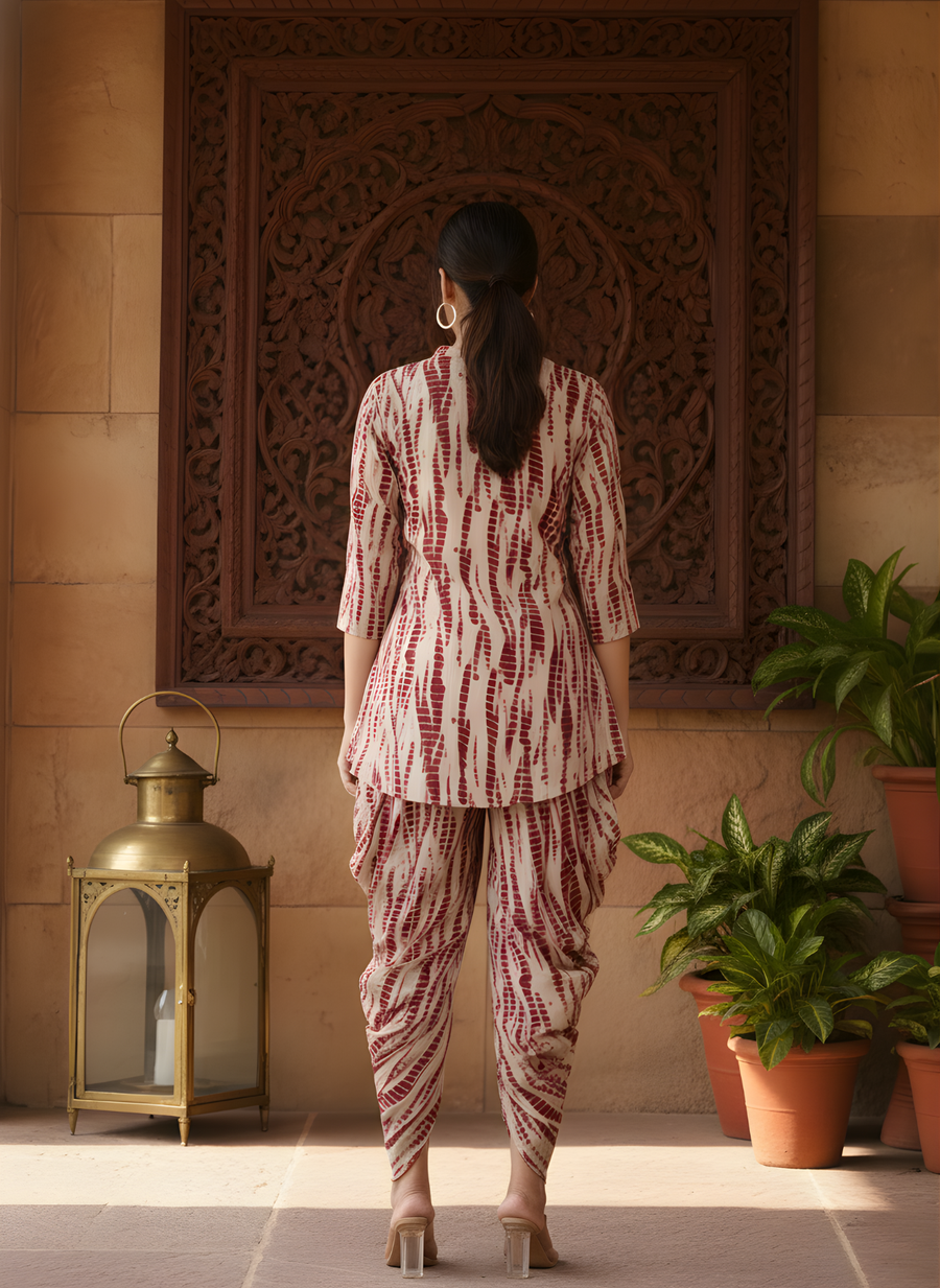 Elegant Maroon Dhoti Kurta Set for Women