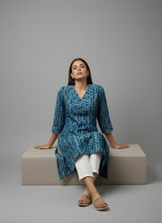 Aaronee Floral Print Cotton Kurti for Women