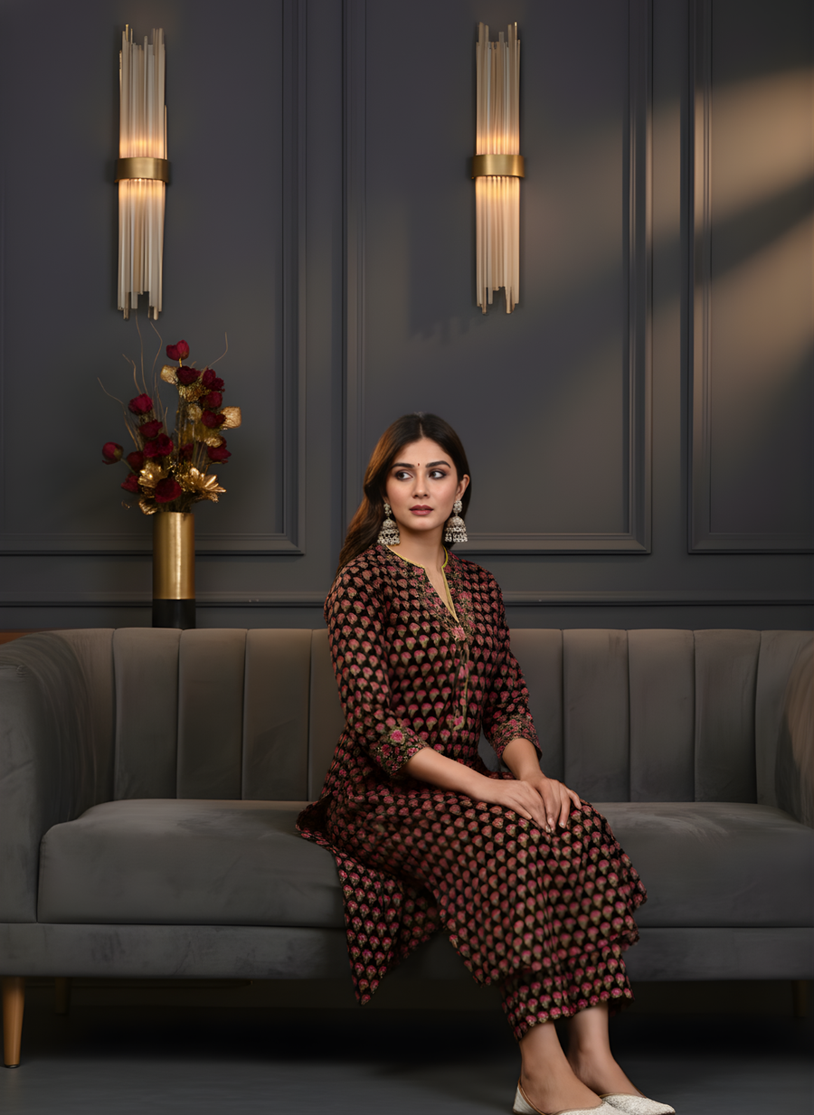 Beauty of Brown Kurta Set for Women