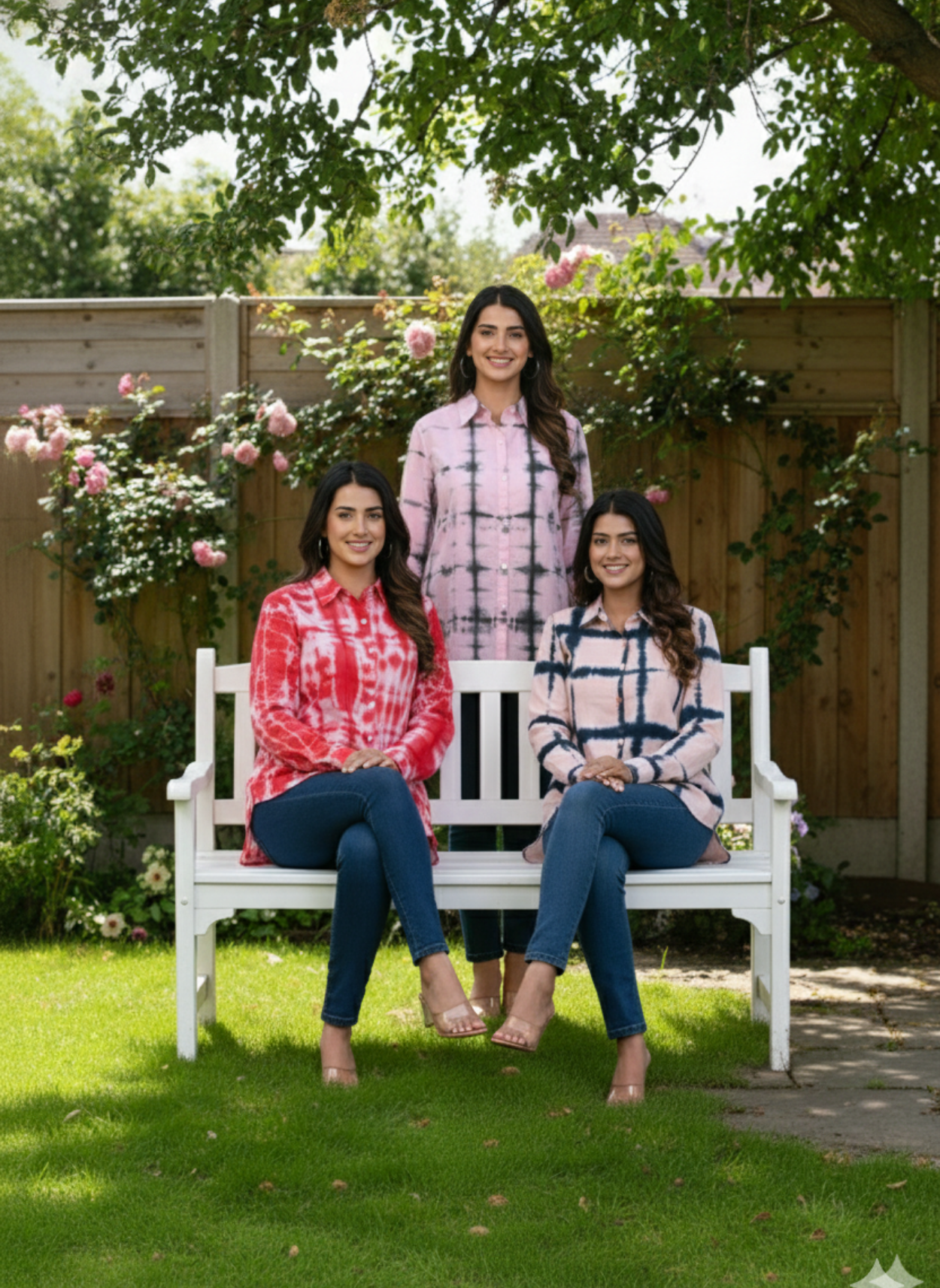 Red Tye and Dye Shirts for Women in Indo-Western Style