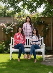 Red Tye and Dye Shirts for Women in Indo-Western Style