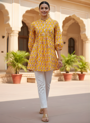 Aaronee Pure Cotton Flared Top for Women