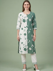 Elegant Cotton Kurta Set with Floral Print