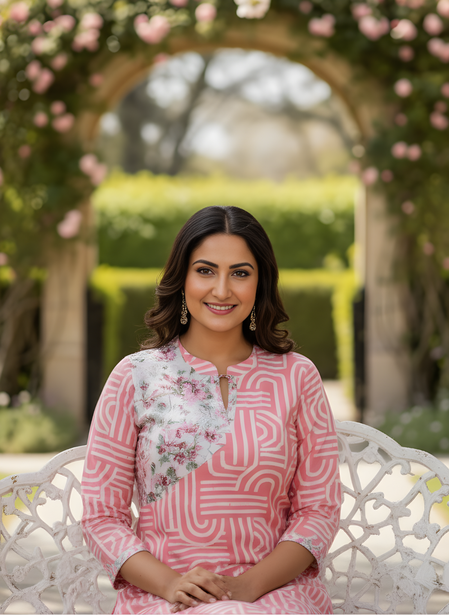 Sanganeri Print Kurta Set for Women