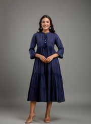 Aaronee Elegant Navy Long Kurti for Women