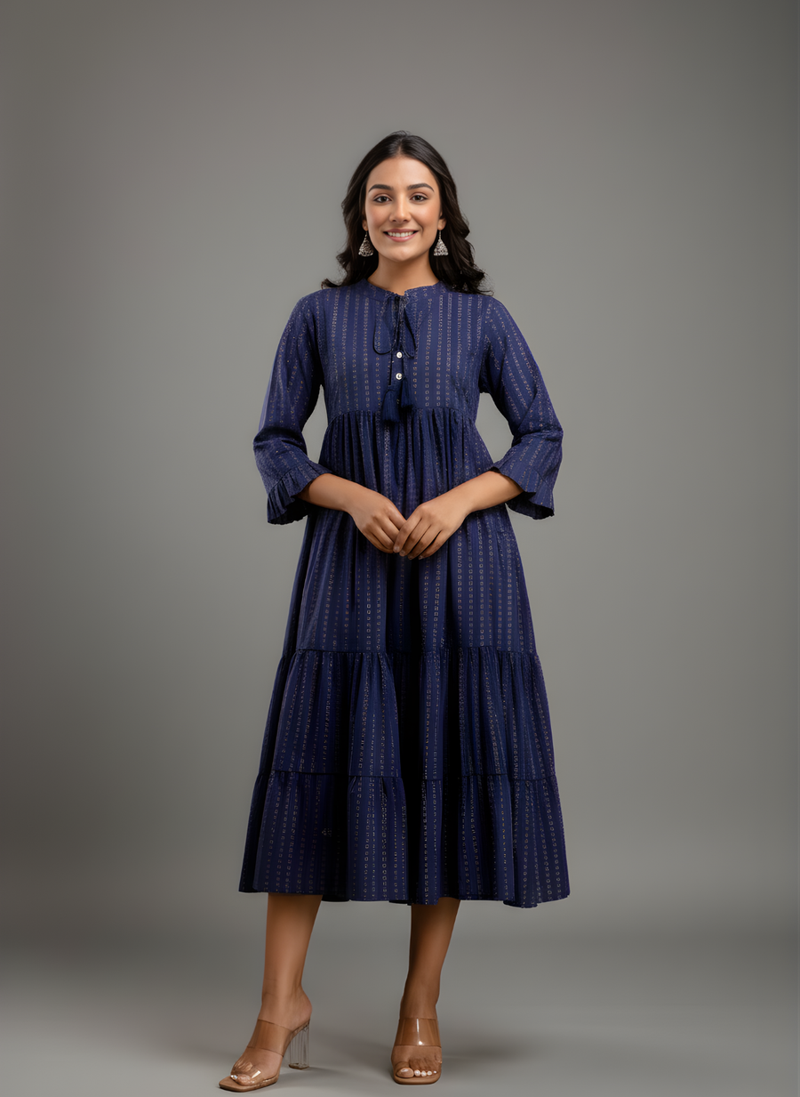 Aaronee Elegant Navy Long Kurti for Women