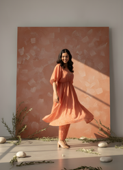 Kaftan in Modal Chanderi Fabric Cord Set for Women