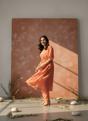 Kaftan in Modal Chanderi Fabric Cord Set for Women