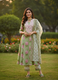 Pastel Green Floral Print Pure Cotton Kurta Set with Dupatta – Elegant Ethnic Wear by Aaronee