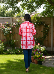 Red Tye and Dye Shirts for Women in Indo-Western Style