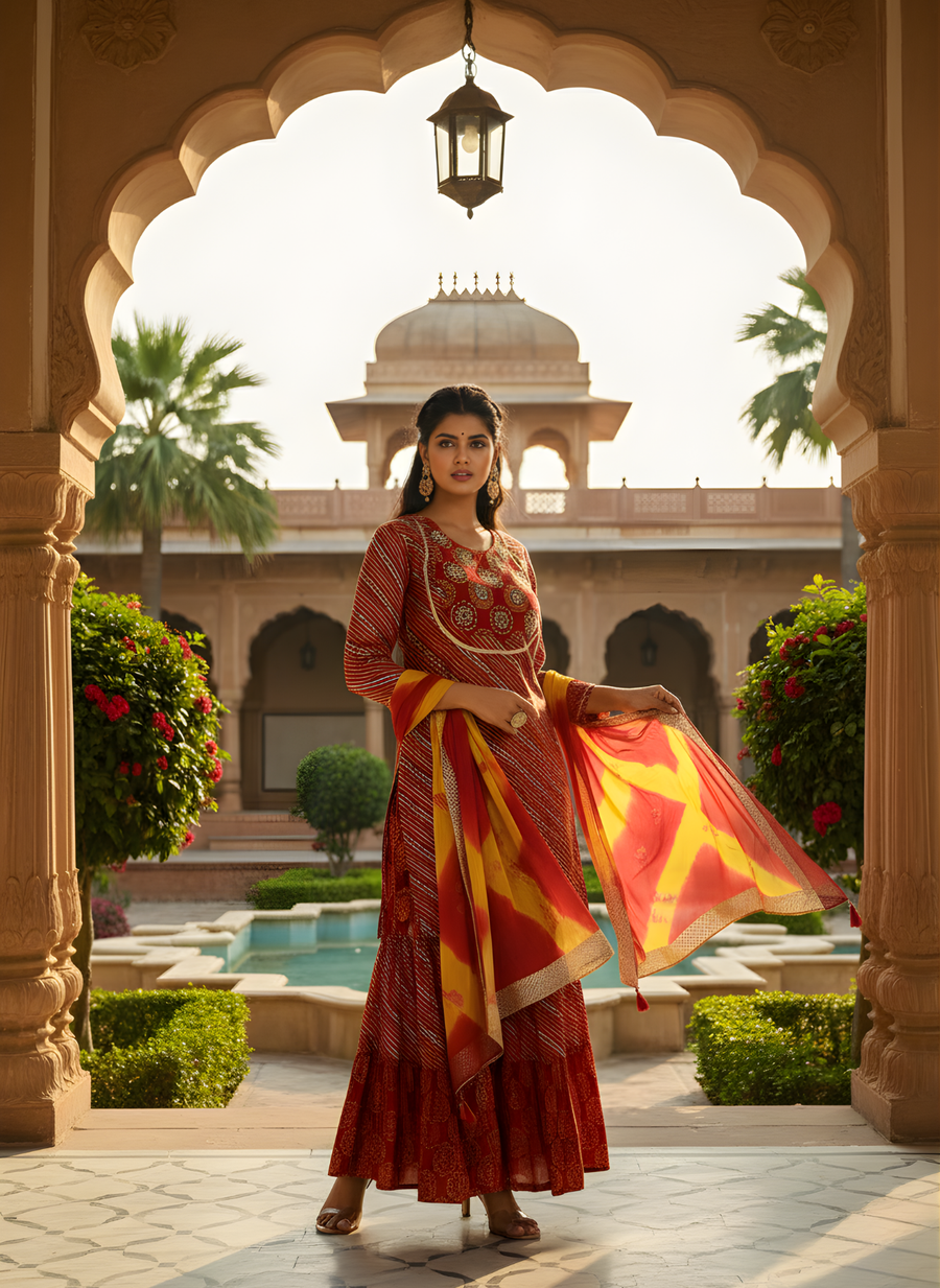 Printed Latest Trends Sharara Set for Women with Dupatta