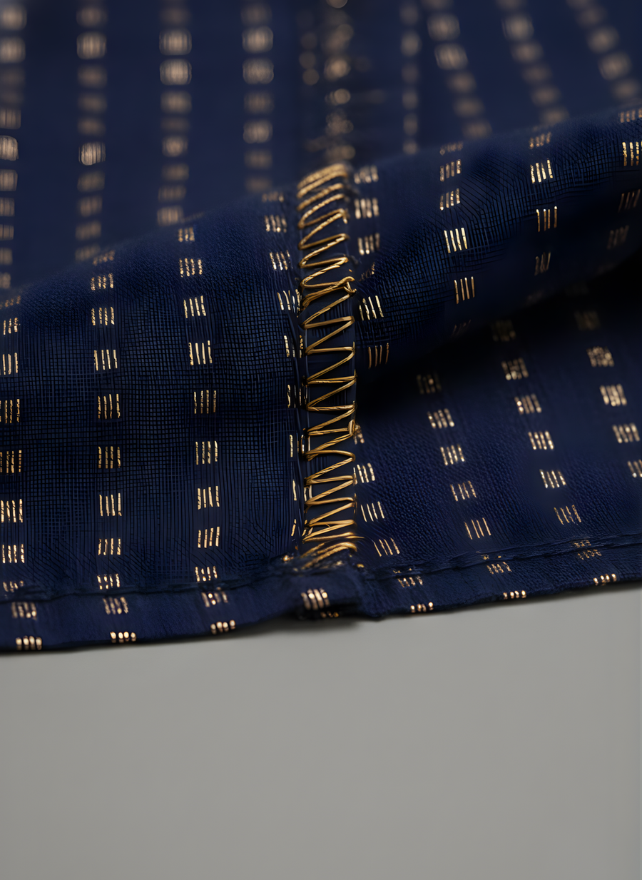 Aaronee Festive Wear Navy Blue Cotton Kurti