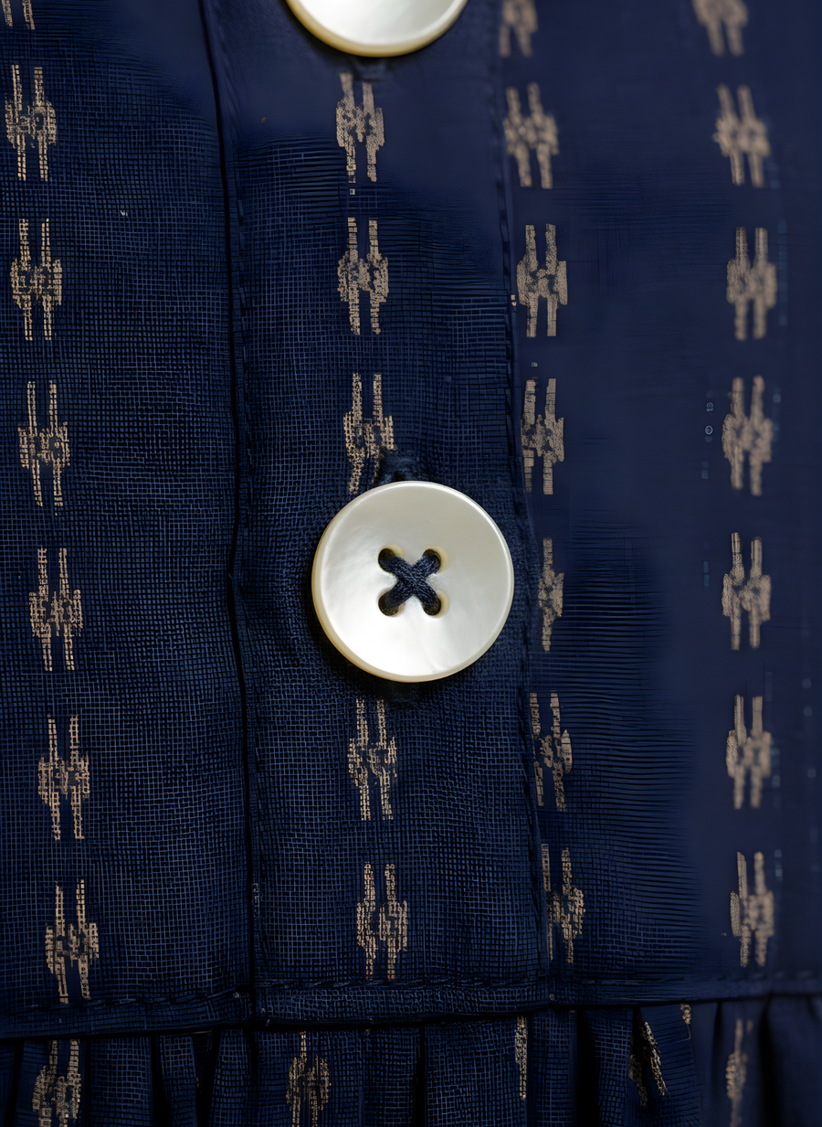 Aaronee Daily Wear Navy Blue Tiered Kurti