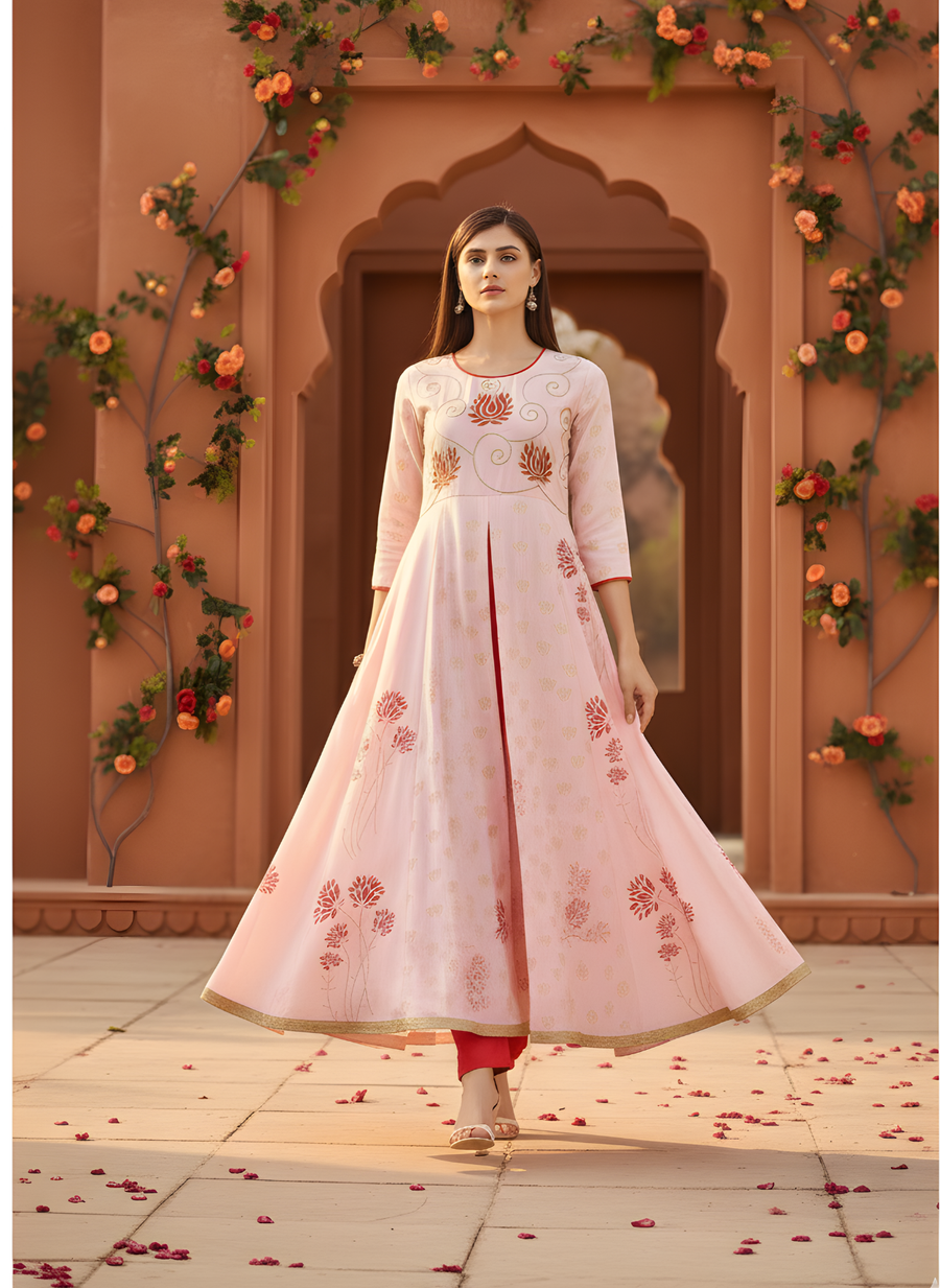 Aaronee pure cotton flared long kurta