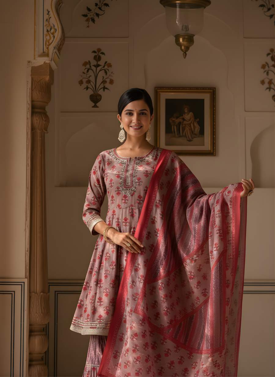 Stylish Printed Sharara Set for Women with Dupatta