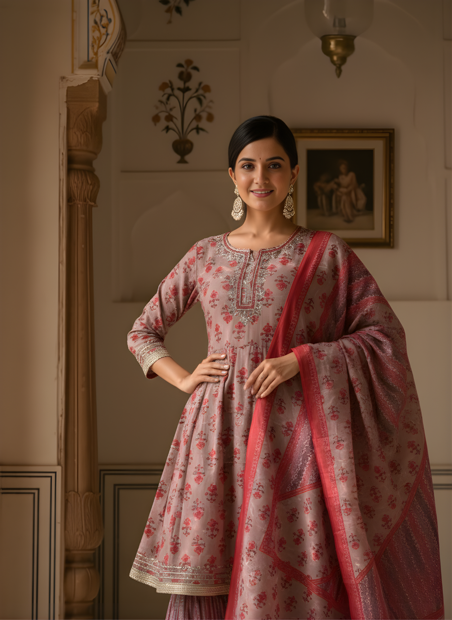 Stylish Printed Sharara Set for Women with Dupatta