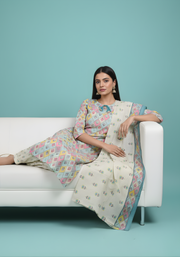 Elegant Multicolor Printed Kurta Set for Women with Dupatta